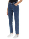 Back Logo Printed Straight Jeans Blue - VIVIENNE WESTWOOD - BALAAN 5