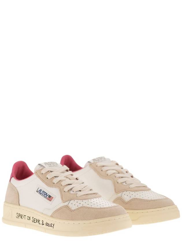 Women's Medalist Bi-Color Low-Top Sneakers White Pink Tab - AUTRY - BALAAN 5