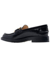 Brushed Leather Chain Loafers Black - TOD'S - BALAAN 4