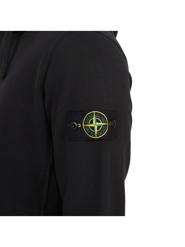 Wappen Patch Brushed Cotton Fleece Hoodie Black - STONE ISLAND - BALAAN 7