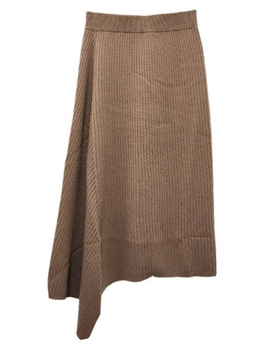 Women's Verna Wool Unbalanced Skirt Camel - MAX MARA - BALAAN 1