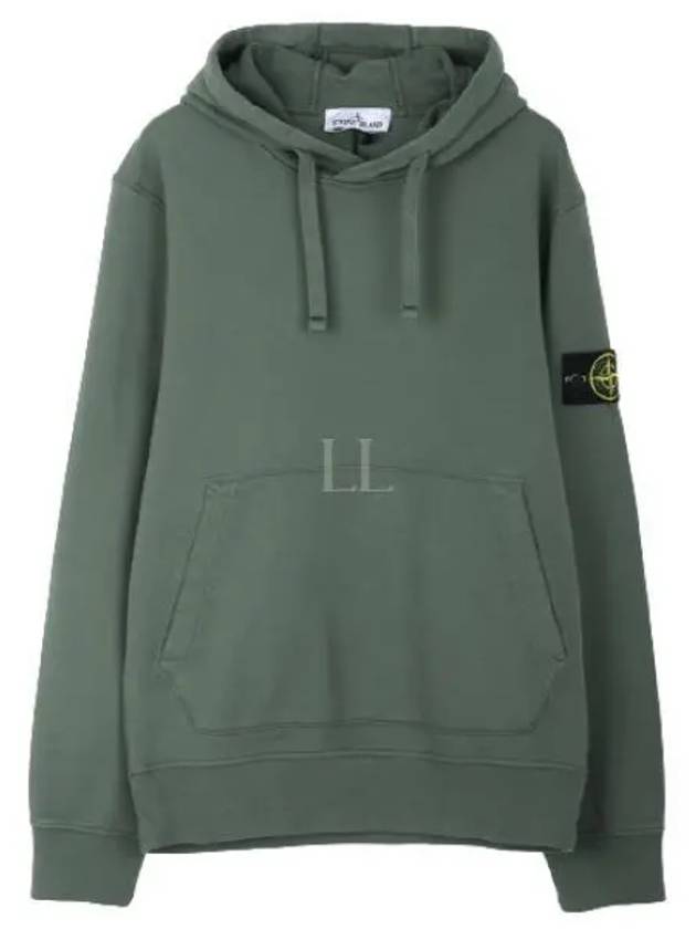 Logo Patch Drawstring Hoodie Dark Green - STONE ISLAND - BALAAN 2