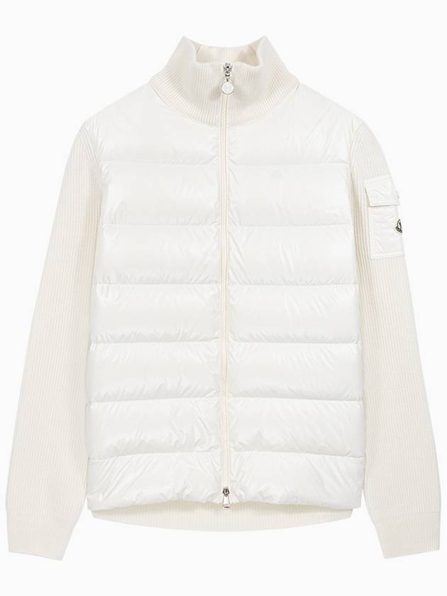 Padded Wool Cardigan White - MONCLER - BALAAN 1