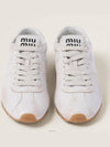 Bleached Nappa Leather Low Top Sneakers White - MIU MIU - BALAAN 5