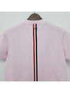 Center Back Stripe Classic Cotton Pique Relaxed Fit Short Sleeve T-Shirt Pink - THOM BROWNE - BALAAN 7