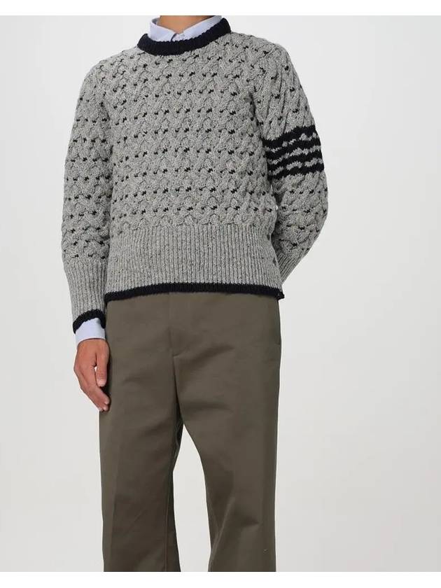 4 Bar Cable Knit Top Grey - THOM BROWNE - BALAAN 2