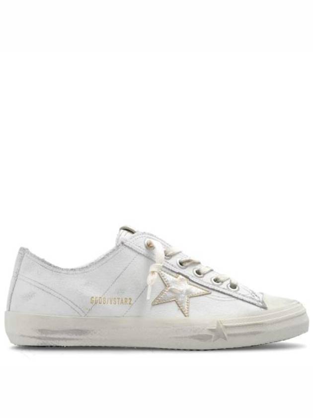 V-Star Gold Metallic Leather Star Low-Top Sneakers White - GOLDEN GOOSE - BALAAN 2