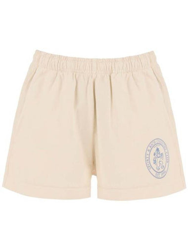 Lion Crest Disco Denim Shorts Cream - SPORTY & RICH - BALAAN 1