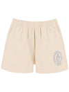 Lion Crest Disco Denim Shorts Cream - SPORTY & RICH - BALAAN 1