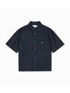 JEANS Men s Dark Blue Camp Short Sleeve Denim Shirt J326853 1BJ - CALVIN KLEIN - BALAAN 2