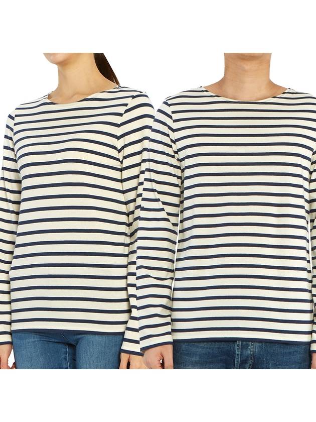 Minquiers Modern Stripe Long Sleeve T-Shirt Ecru Marine - SAINT JAMES - BALAAN 2