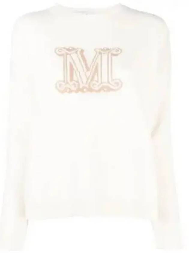 Edo Monogram Cashmere Knit Top Ivory - MAX MARA - BALAAN 2