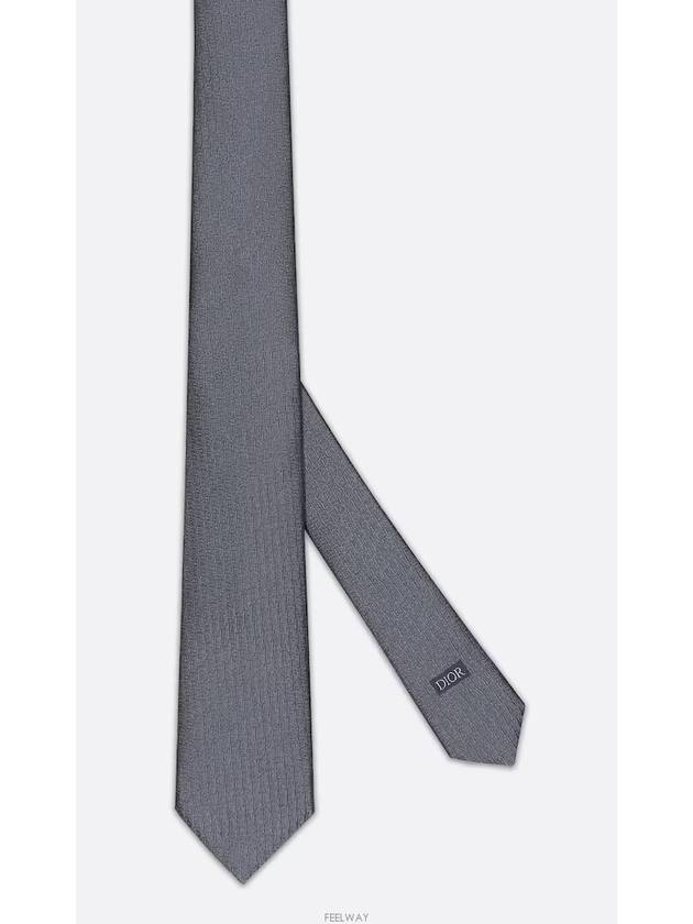 Oblique Silk Tie Grey - DIOR - BALAAN 5