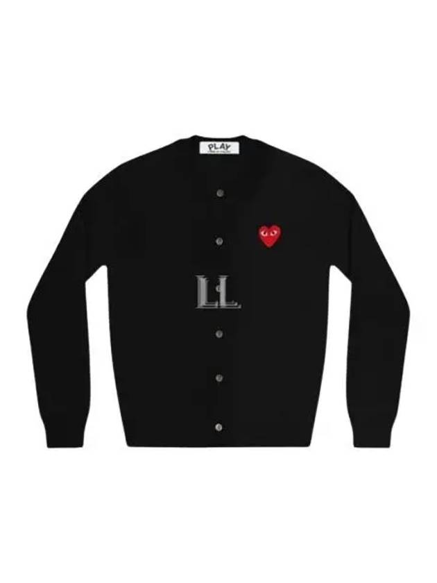 Heart Wappen Wool Cardigan Black - COMME DES GARCONS - BALAAN 2