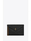 Gabi Quilted Leather Clutch Bag Black - SAINT LAURENT - BALAAN 2