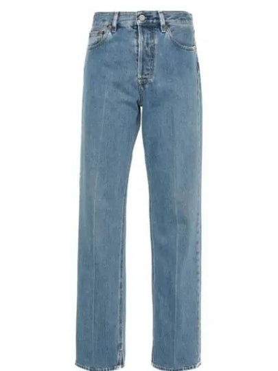 Cotton Back Logo Patch Straight Jeans Blue - GUCCI - BALAAN 2