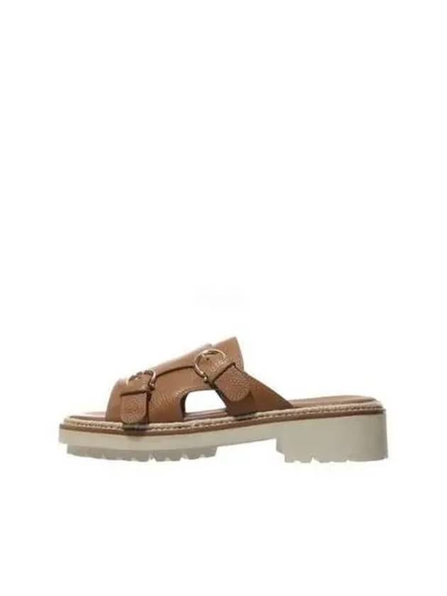 Gancini Buckle Sandals Brown - SALVATORE FERRAGAMO - BALAAN 2