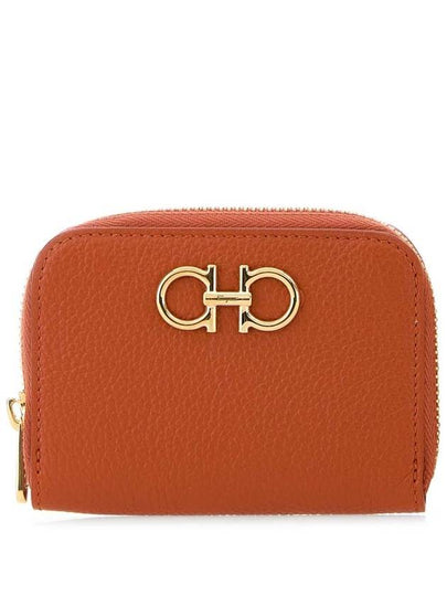 Women's Gancini Logo Zipper Card Wallet Terracotta - SALVATORE FERRAGAMO - BALAAN 2