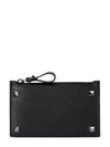 Rockstud Zipped Card Wallet Black - VALENTINO - BALAAN 2