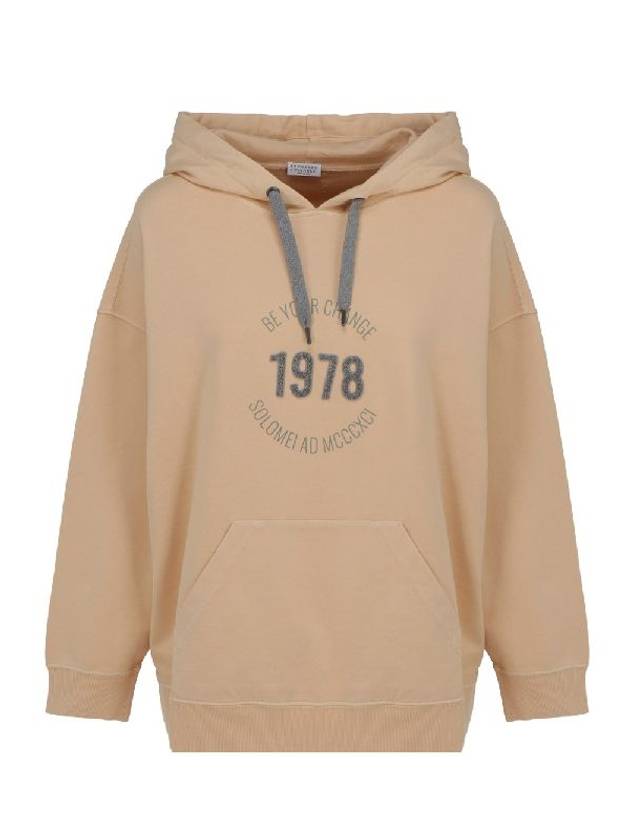 stone-embellished hooded top beige - BRUNELLO CUCINELLI - BALAAN 1