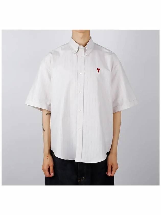 De Coeur Short Sleeve Shirt Chalk - AMI - BALAAN 3