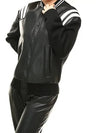 Leather Neoprene Stadium Zipup Jacket Women 324C - NEIL BARRETT - BALAAN 5