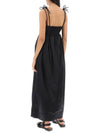 Double Satin String Long Dress Black - GANNI - BALAAN 4