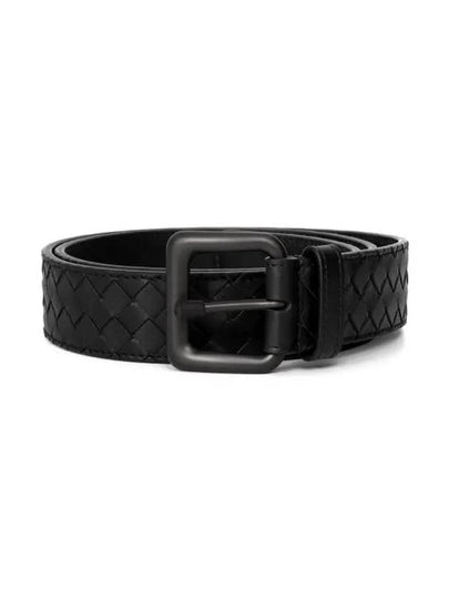 Intrecciato Leather Belt Black - BOTTEGA VENETA - BALAAN 2