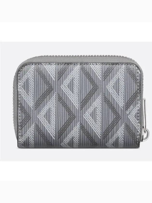 CD Diamond Canvas Zipper Card Wallet Grey - DIOR - BALAAN 3