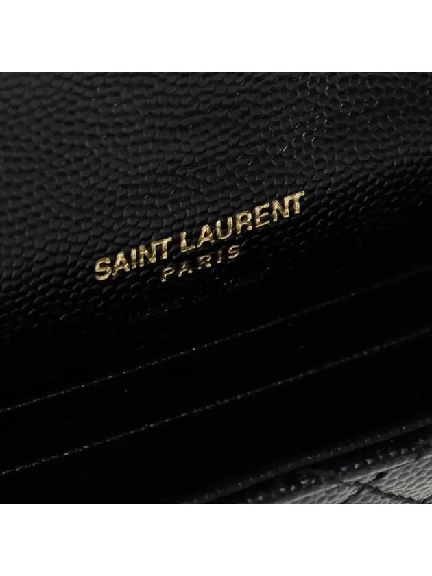 Matelasse Monogram Envelope Small Half Wallet Black - SAINT LAURENT - BALAAN 8