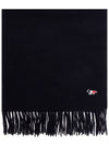 Small Tricolor Fox Wool Muffler Navy - MAISON KITSUNE - BALAAN 2