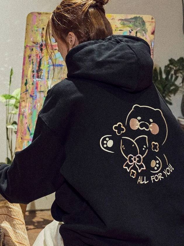 Kakao Friends Chunsik Pop Hoodie Black - CPGN STUDIO - BALAAN 1