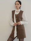 Sequential delivery on October 24th WOOL CHECK TWEED VEST DRESS - DEFEMME - BALAAN 3