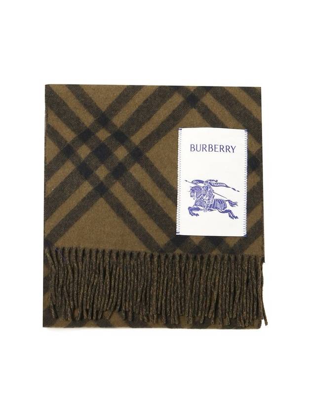 Check Logo Patch Cashmere Scarf Camp - BURBERRY - BALAAN 1