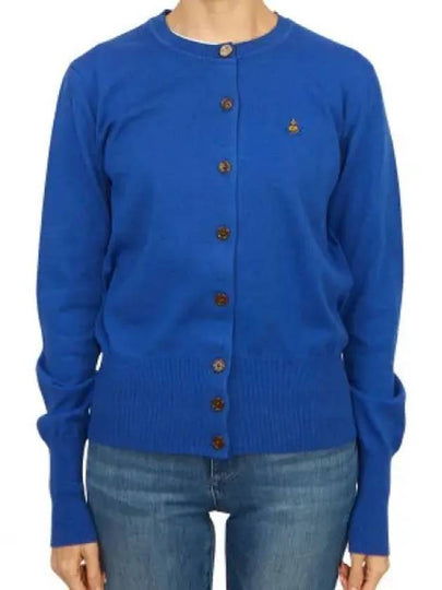 Bea Logo Cardigan Blue - VIVIENNE WESTWOOD - BALAAN 2