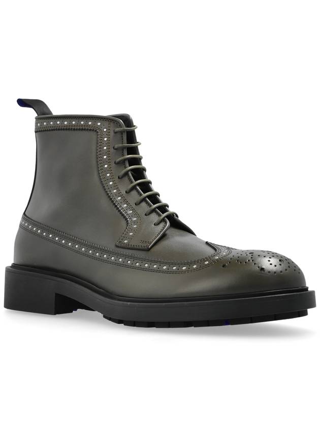 Studded Leather Worker Boots Loch - BURBERRY - BALAAN 5