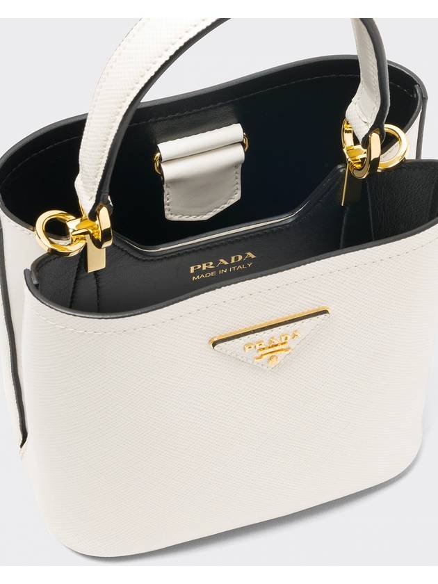 Panier Saffiano Leather Small Tote Bag White - PRADA - BALAAN 4