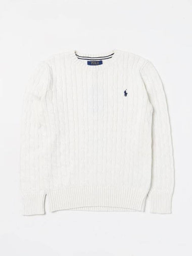 Kids Pony Logo Crew Neck Knit Top White - POLO RALPH LAUREN - BALAAN 1