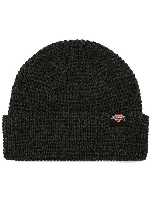 Black Logo Waffle Beanie DK0A4XFD BLK - DICKIES - BALAAN 1