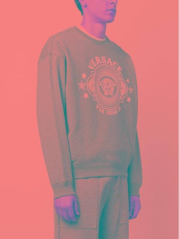 Medusa Badge Print Sweatshirt Grey - VERSACE - BALAAN 6