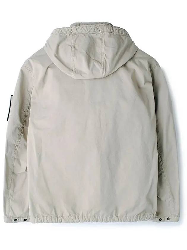 Cotton Twill Stretch Hooded Jacket Beige - STONE ISLAND - BALAAN 3