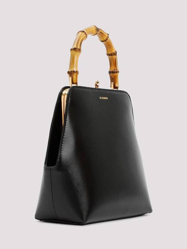 Goji Frame Square Calf Leather Tote Bag Black - JIL SANDER - BALAAN 4