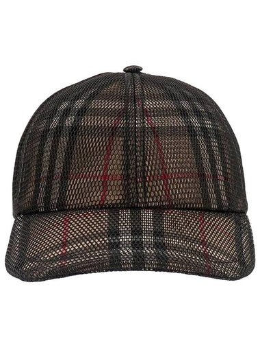 Mesh Overlay Check Ball Cap Beige - BURBERRY - BALAAN 1