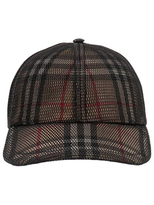 Mesh Overlay Check Ball Cap Beige Black - BURBERRY - BALAAN 1