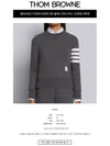 Engineered 4 Bar Stripe Loopback Jersey Knit Crewneck Sweatshirt Dark Grey - THOM BROWNE - BALAAN 3