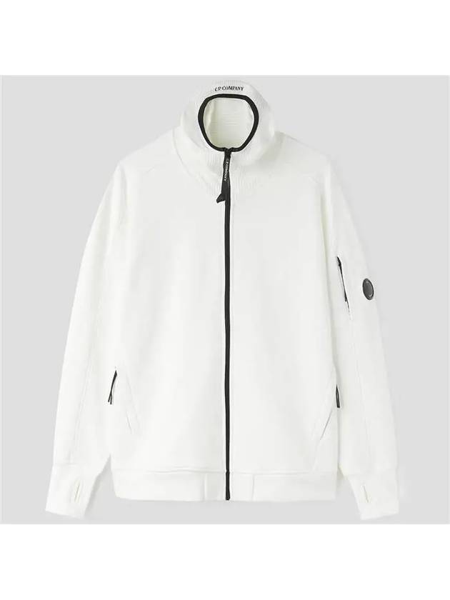 Lens Wappen Soft Neck Zip Up Hoodie White - CP COMPANY - BALAAN 2