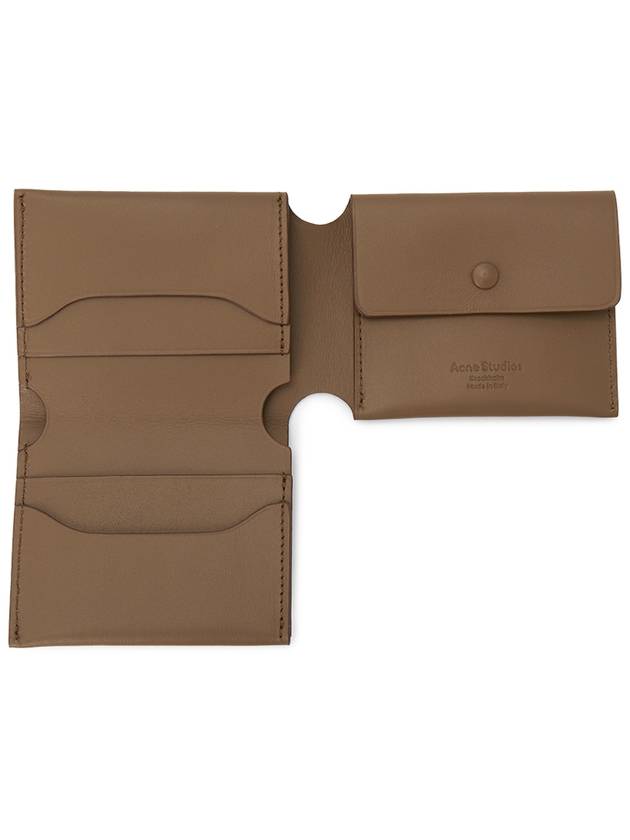 Tri-Fold Logo 3-Fold Card Wallet Camel Brown - ACNE STUDIOS - BALAAN 5