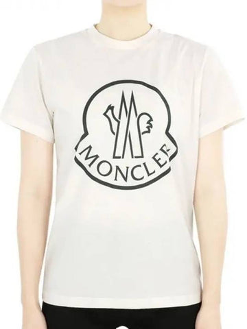 Kids lettering logo patch short sleeve ivory 8C00005 83907 034 12 14A Adults can wear 271207 1053877 - MONCLER - BALAAN 1