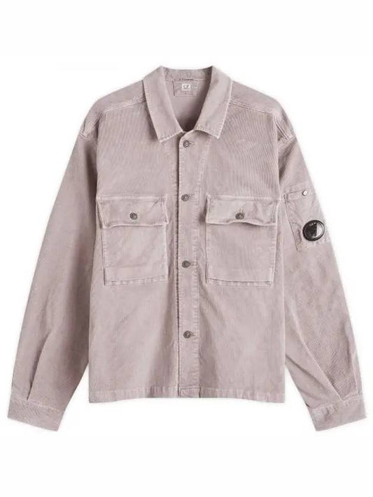 Corduroy Button Utility Shirt Jacket Purple - CP COMPANY - BALAAN 2