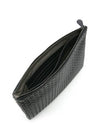 Intrecciato Document Leather Clutch Bag Black - BOTTEGA VENETA - BALAAN 4